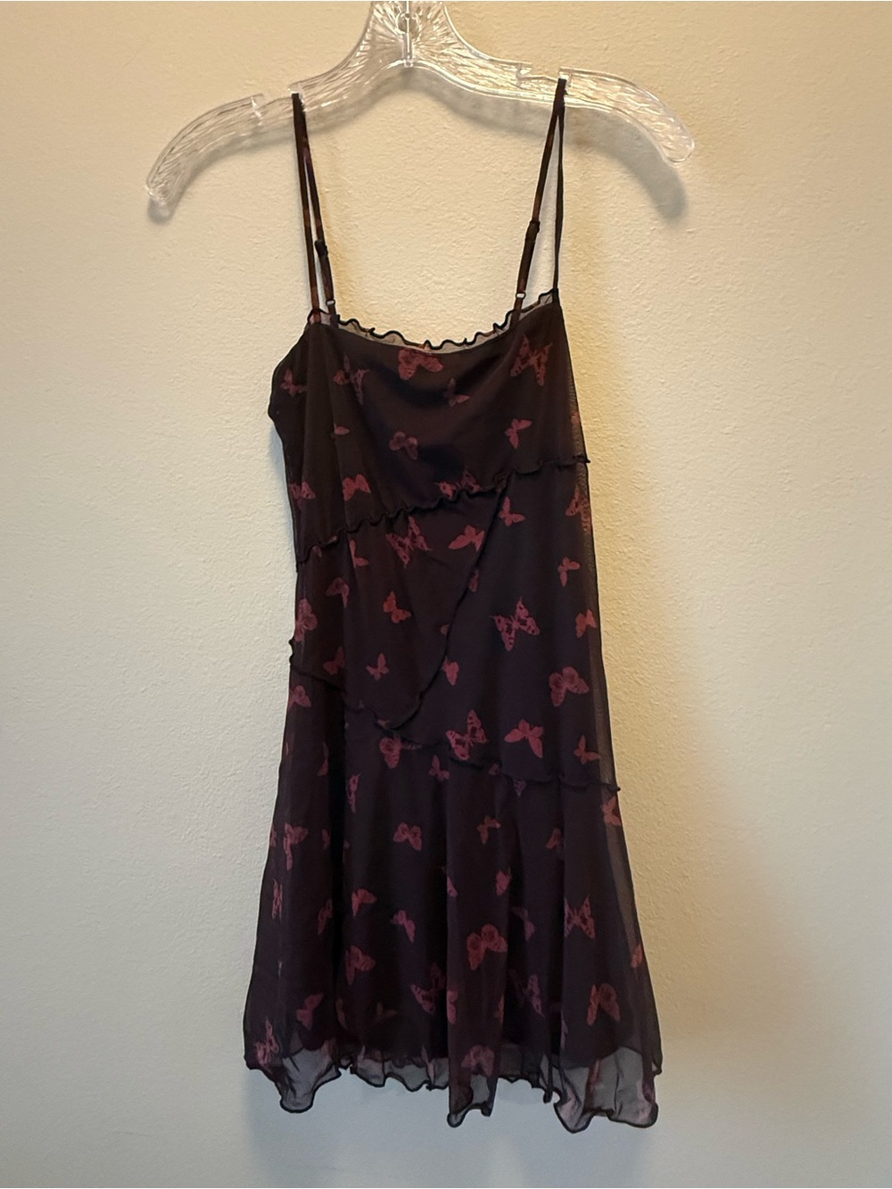 Urban Outfitters Moxie Butterfly Mesh Mini Slip Dress Size XS Y2K 90’s Inspired - Picture 2 of 14